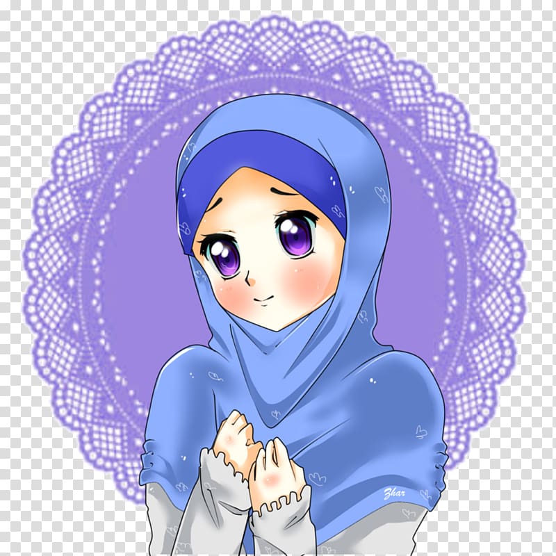 Anime Muslim Hijab Drawing, Anime transparent background PNG clipart