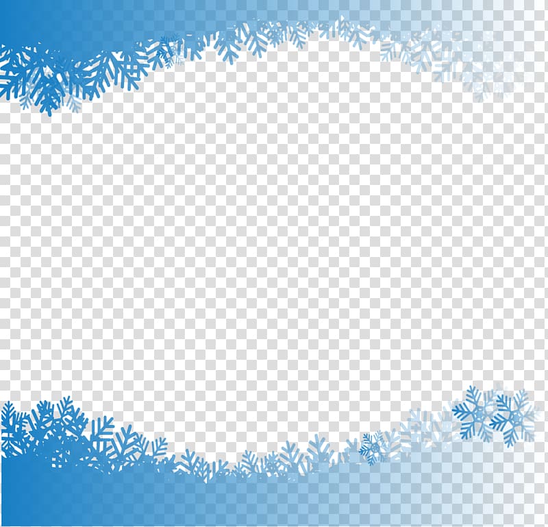 blue snow flakes , Snowflake Computer file, Hand-painted snowflake border transparent background PNG clipart