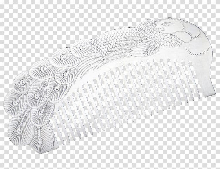 White Shoe Material Pattern, Phoenix pattern silver comb transparent background PNG clipart