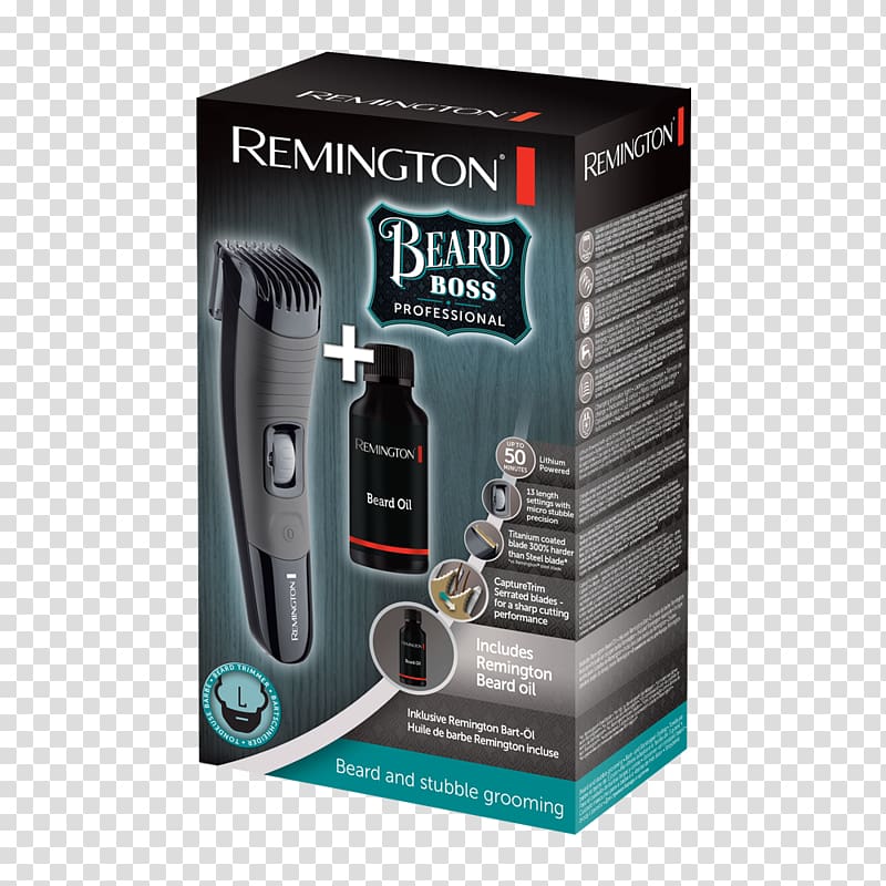 Hair clipper Remington Beard Boss PRO MB4130 Remington 43225 560 MB070 Wet & Dry Black Remington Products, Beard transparent background PNG clipart