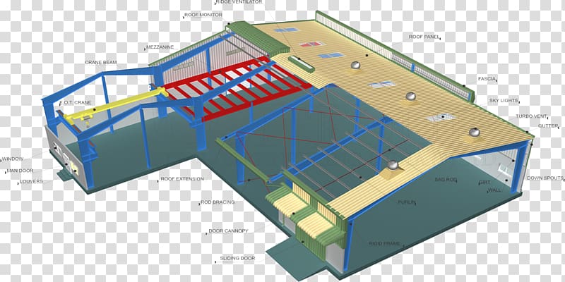 Pre-engineered building Architectural engineering Steel building Manufacturing, steel structure transparent background PNG clipart