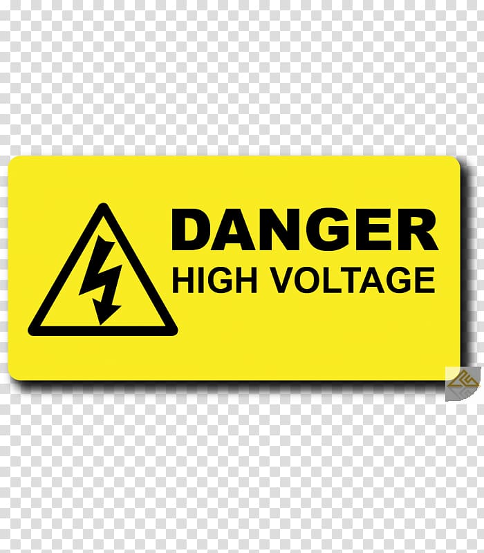 Warning label Voltage Hazard, high voltage transparent background PNG clipart