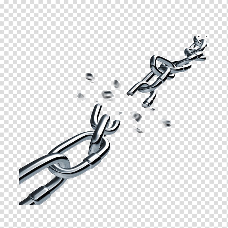 Hyperlink Chain Link rot , Broken chains, broken gray metal chain in close-up transparent background PNG clipart