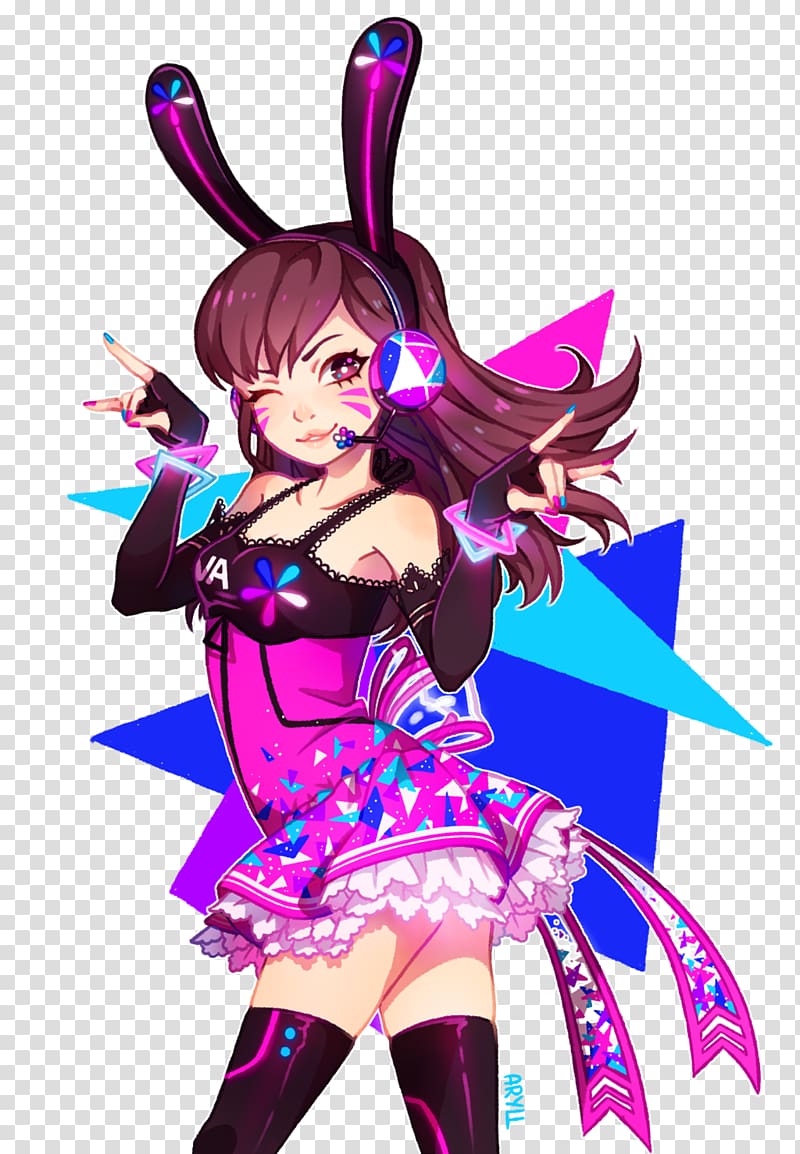 Overwatch D.Va Rabbit Drawing Tracer, idol transparent background PNG clipart