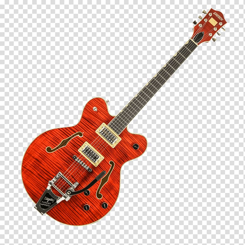 Gretsch Electric guitar Semi-acoustic guitar Bigsby vibrato tailpiece Pickup, electric guitar transparent background PNG clipart