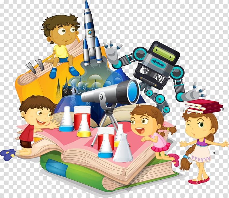 technology themed educational illustration, Science book Laboratory Chemistry, school kids transparent background PNG clipart