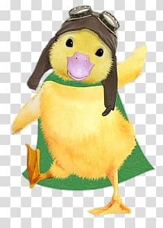 yellow duckling illustration, Ming Ming Waving transparent background PNG clipart