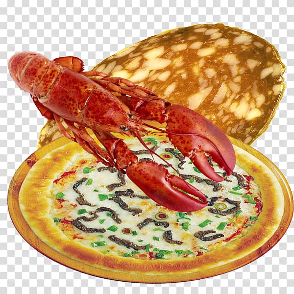 Pizza Lobster Thermidor European cuisine, Delicious lobster and pizza transparent background PNG clipart