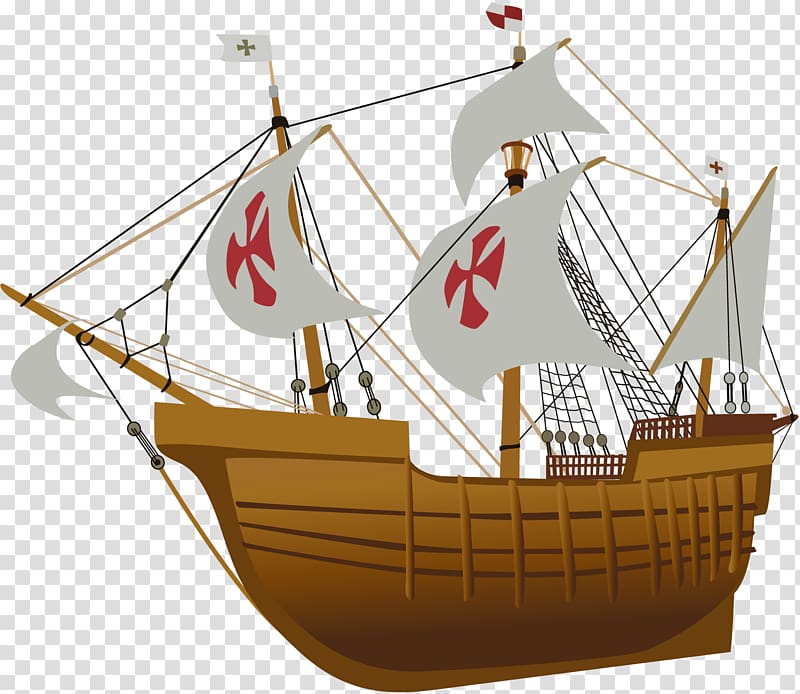 Brigantine Illustration, wood ship transparent background PNG clipart