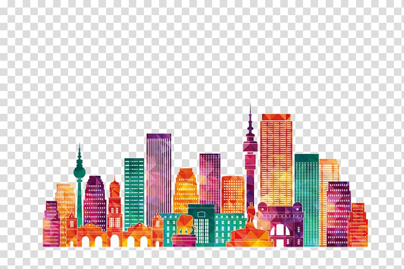 multicolored mid-rise and high-rise buildings, Johannesburg Skyline Silhouette , city ​​building transparent background PNG clipart