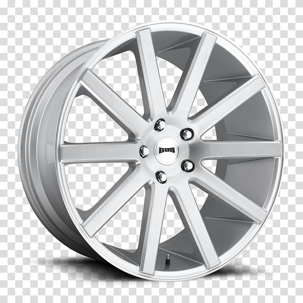 Custom wheel Dub Rim Tire, shot from the side transparent background PNG clipart