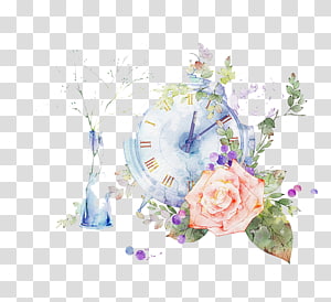 watercolor flowers transparent background PNG clipart thumbnail