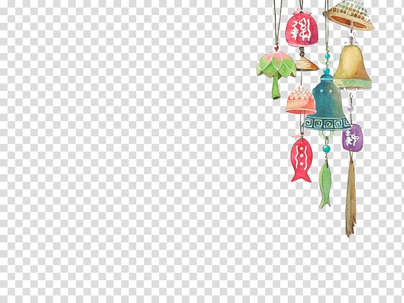 assorted-color bells illustration, Wind chime Drawing Painting iPhone 7 Cartoon, Bell chimes material transparent background PNG clipart