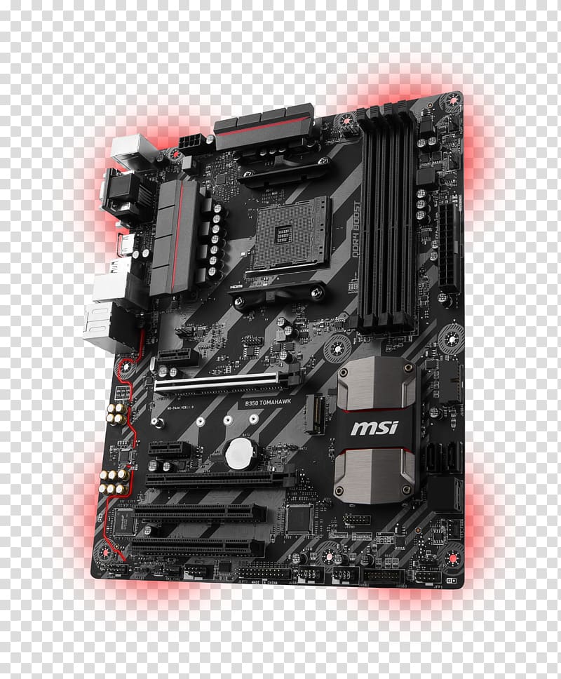 Socket AM4 DDR4 SDRAM ATX Motherboard MSI, motherboard transparent background PNG clipart