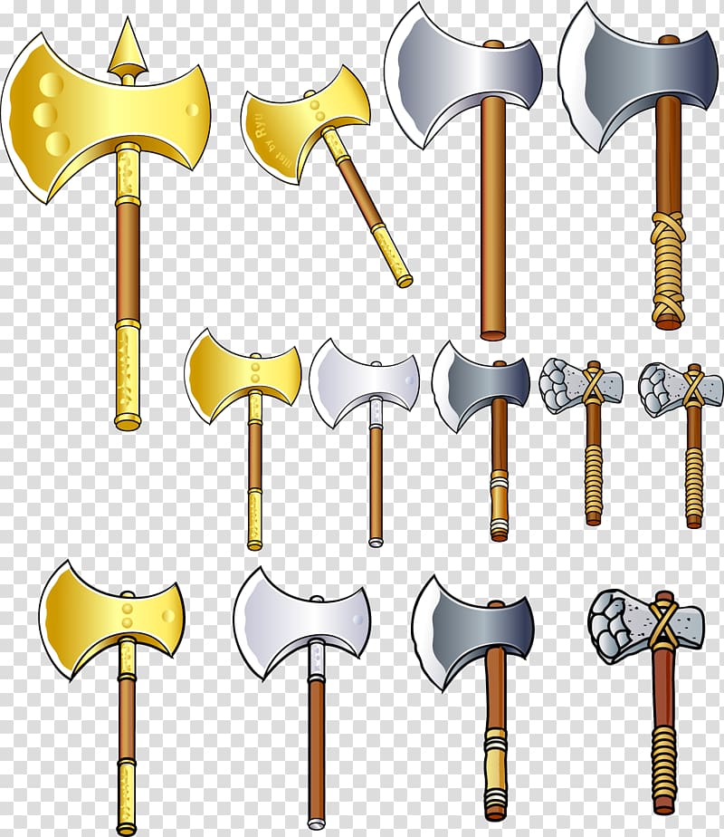 u6d0bu5b50 Axe Illustration, Variety ax material transparent background PNG clipart