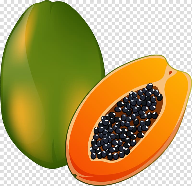 Papaya Illustration, Cut half of the papaya transparent background PNG clipart