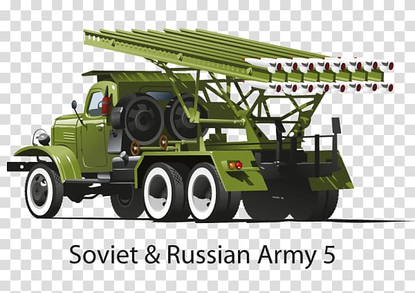 Military vehicle Katyusha rocket launcher, Soviet Army transparent background PNG clipart