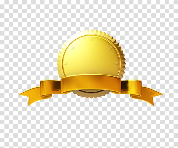gold medal, Gold Ribbon , Gold badge transparent background PNG clipart