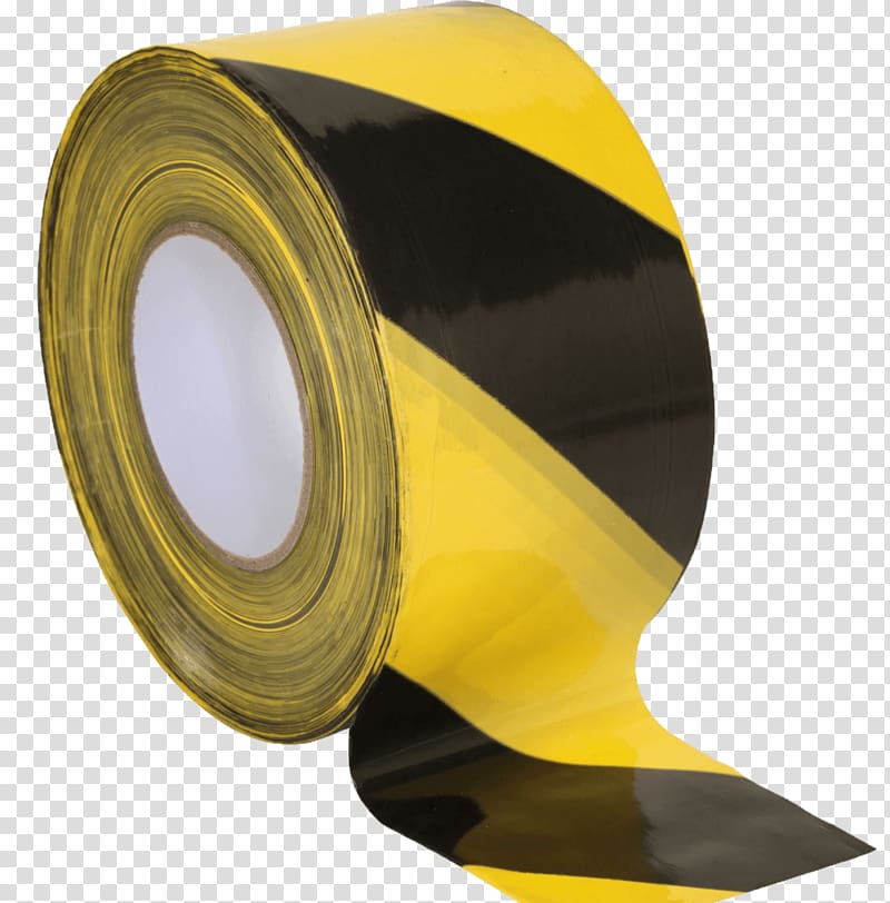 Adhesive tape Barricade tape Hazard Yellow Gaffer tape, caution tape transparent background PNG clipart
