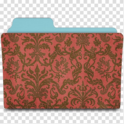 red and gray folder icon, pink brown visual arts pattern, Folder damask crimson transparent background PNG clipart