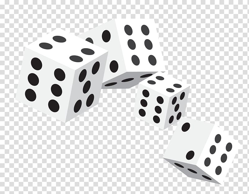 four white-and-black dices illutration, Dice Scalable Graphics , Dice transparent background PNG clipart