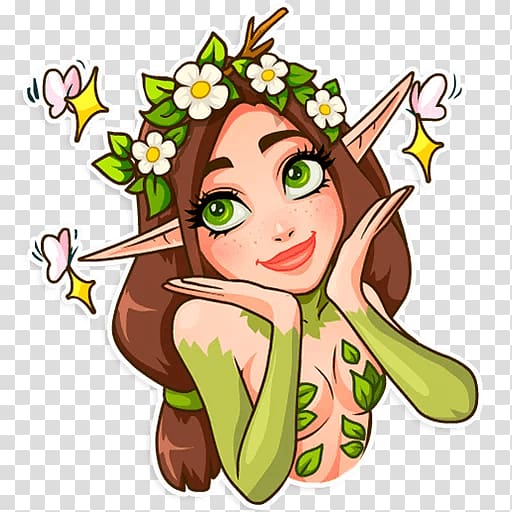 Sticker Nymph Telegram Decal Fairy, Fairy transparent background PNG clipart