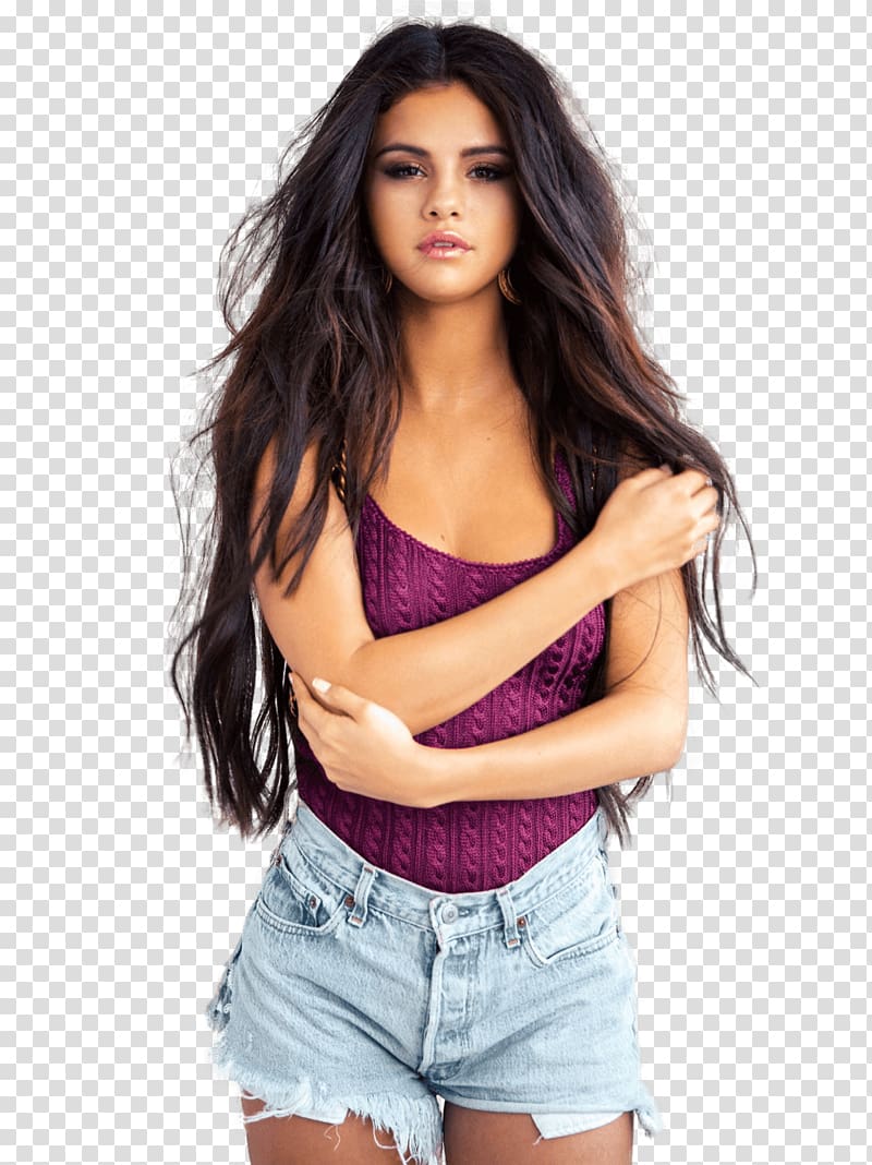 Selena Gomez wearing purple sleeveless top, Selena Gomez Purple transparent background PNG clipart
