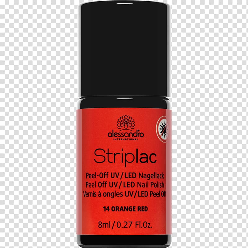 Alessandro Striplac Cosmetics Striplac Peel Off UV LED Nail Polish Red, lampi transparent background PNG clipart