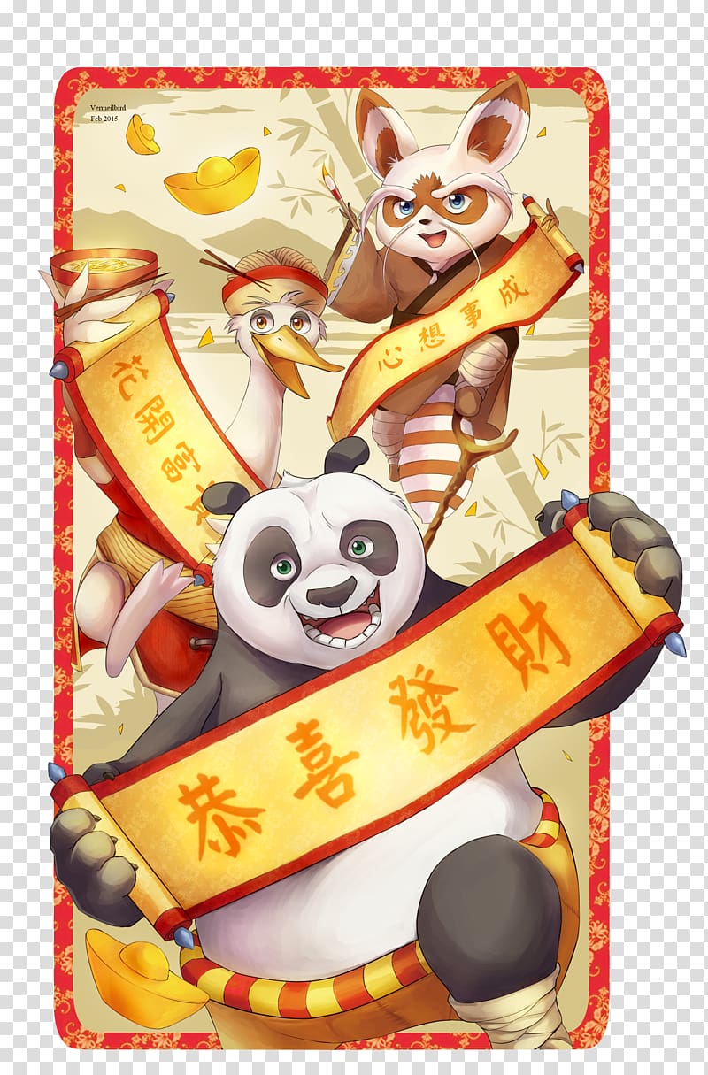 Po Giant panda Mr. Ping Tigress Chinese New Year, happy chinese new year transparent background PNG clipart