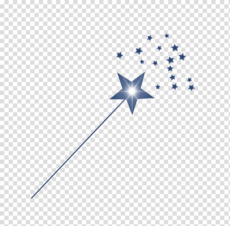 blue magic wand illustration, Wand Magic Drawing , Blue five-pointed star magic wand transparent background PNG clipart