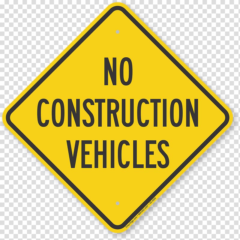 Traffic sign Car Motor vehicle Warning sign, construction trucks transparent background PNG clipart