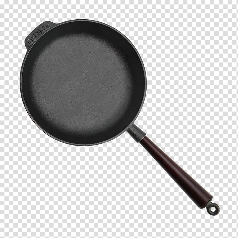 Cast iron Frying pan Cast-iron cookware Wood Polytetrafluoroethylene, frying pan transparent background PNG clipart