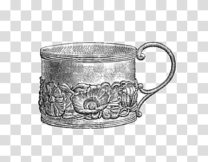 Coffee cup Silver Mug, silver transparent background PNG clipart thumbnail