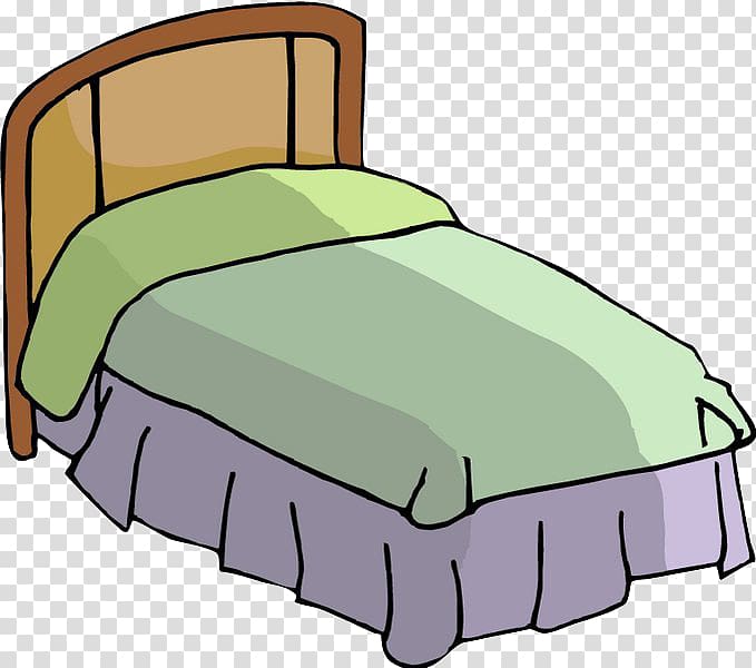 bed with green comforter illustration, Bed Cartoon Mattress Illustration, bed transparent background PNG clipart