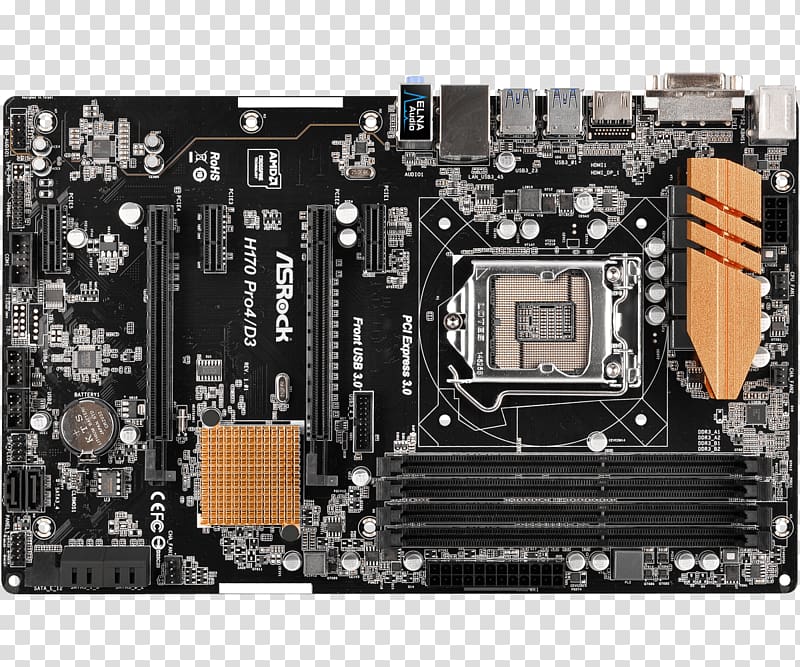 Intel ATX Motherboard LGA 1150 Gigabyte GA-Z97P-D3, CPU Socket transparent background PNG clipart