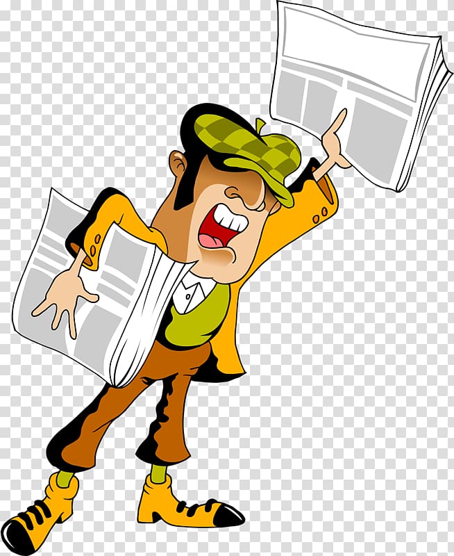 selling newspapers for young people transparent background PNG clipart