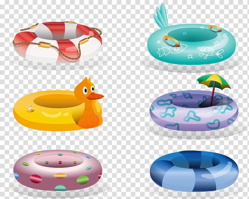 Cartoon Painting Swim ring, Cartoon colored swimming ring transparent background PNG clipart