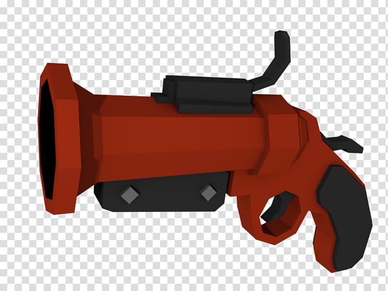 Flare gun Team Fortress 2 Firearm Weapon, low poly gun transparent background PNG clipart