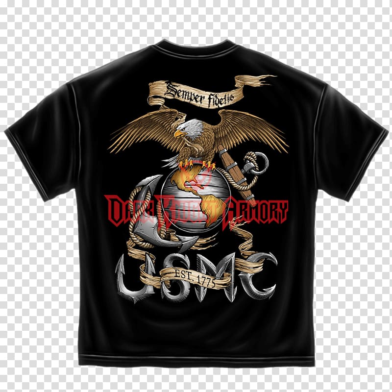 T-shirt United States Marine Corps Semper fidelis Eagle, Globe, and Anchor, T-shirt transparent background PNG clipart