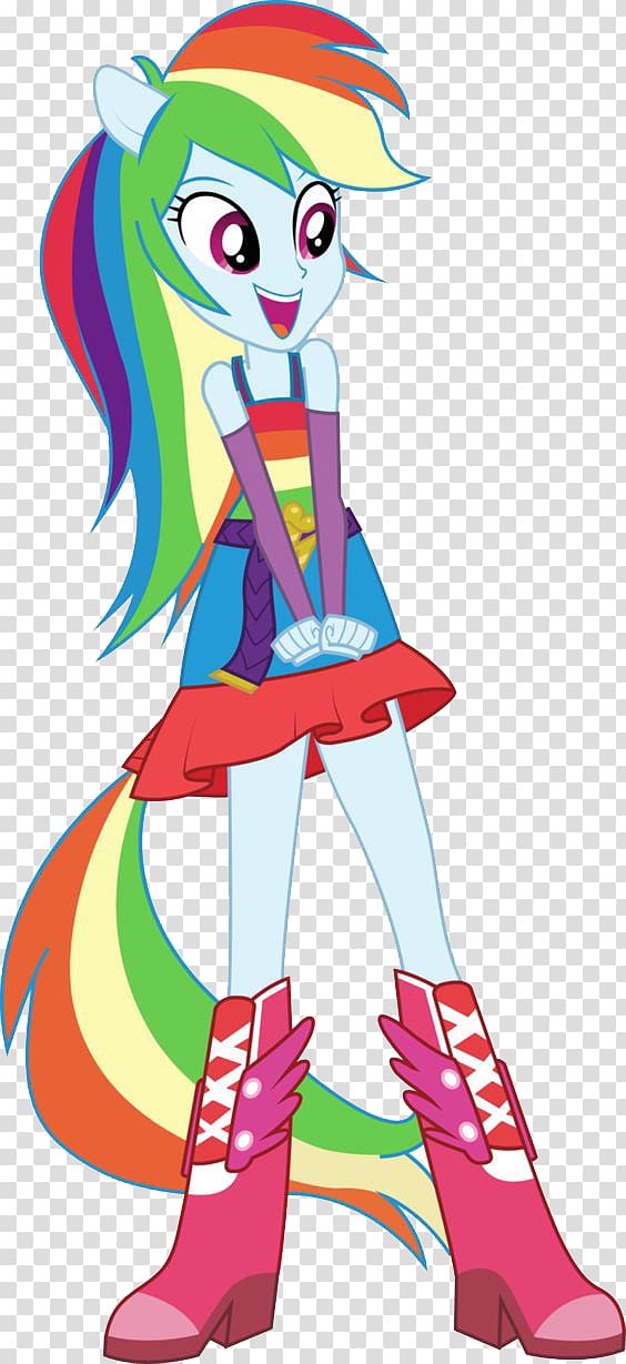 girl cartoon character illustration, Rainbow Dash Applejack Pinkie Pie Sunset Shimmer Rarity, Rainbow Dash Equestria Girls File transparent background PNG clipart