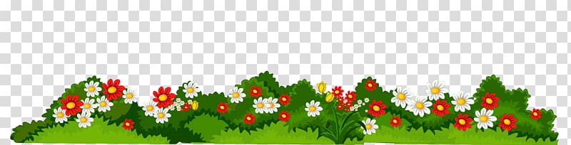 Flower , Flowers with Grass , white and red flowers animated illustration transparent background PNG clipart