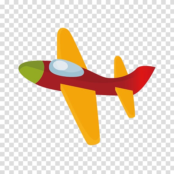 orange and red plane illustration, Airplane Aircraft Flight, Cartoon toy plane transparent background PNG clipart