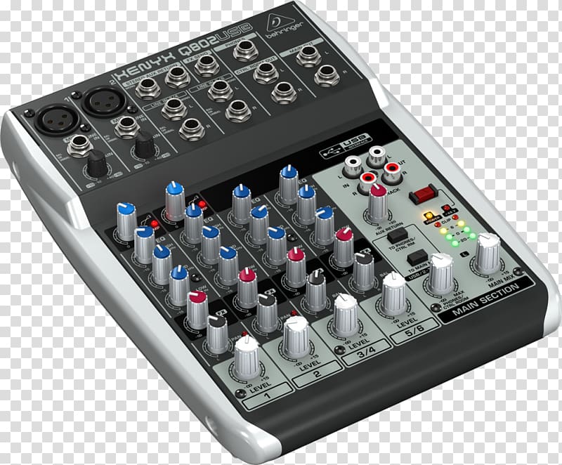 Microphone Behringer Xenyx Q802USB Audio Mixers Behringer Xenyx 802, microphone transparent background PNG clipart