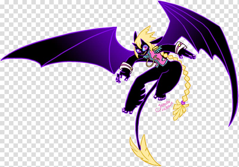 Flying Demon Digital art Drawing, demon tail transparent background PNG clipart