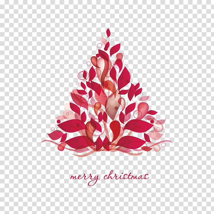 Christmas tree Christmas card, Creative Christmas tree shape leaves transparent background PNG clipart
