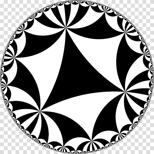 Hyperbolic geometry Tessellation Poincaré disk model Hyperbolic space Plane, Plane transparent background PNG clipart