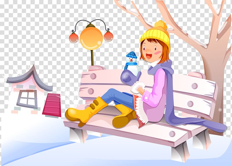 Christmas Cold Bench Illustration, chair transparent background PNG clipart