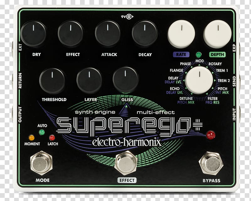 Effects Processors & Pedals Electro-Harmonix Superego Synth Engine Sound Synthesizers Distortion, electric guitar transparent background PNG clipart