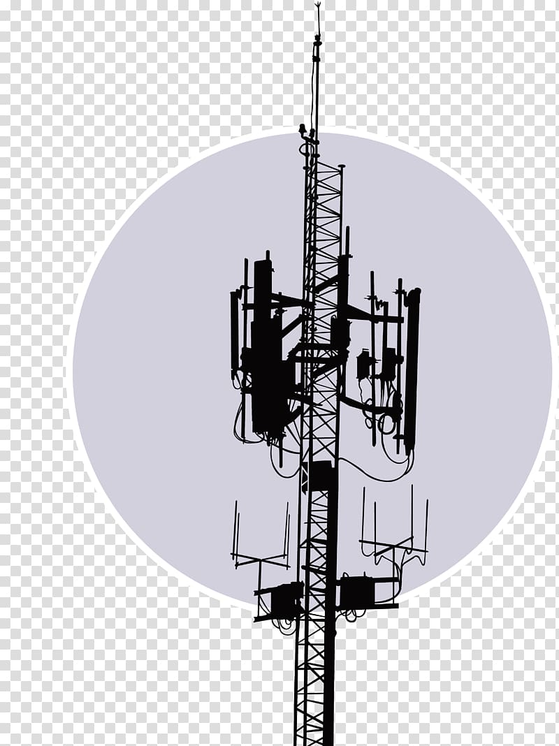 black transmission tower illustration, Antenna Telecommunications tower Satellite dish Radio, A relay satellite dish TV tower transparent background PNG clipart