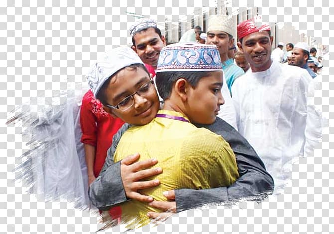 two boy's in yellow and gray long-sleeved shirts hugging each other, Bangladesh Eid al-Fitr Eid al-Adha Eid Mubarak Festival, eid feast. feast transparent background PNG clipart